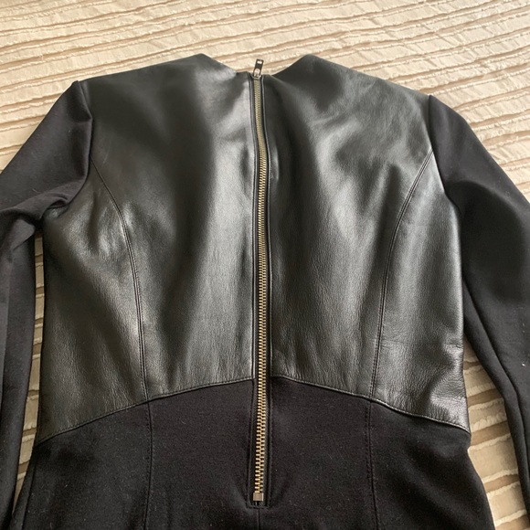 Helmut Lang black half leather long sleeve dress - Picture 5 of 5